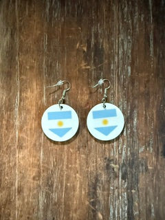 Argentina Flag Soccer Earrings – Albiceleste Edition