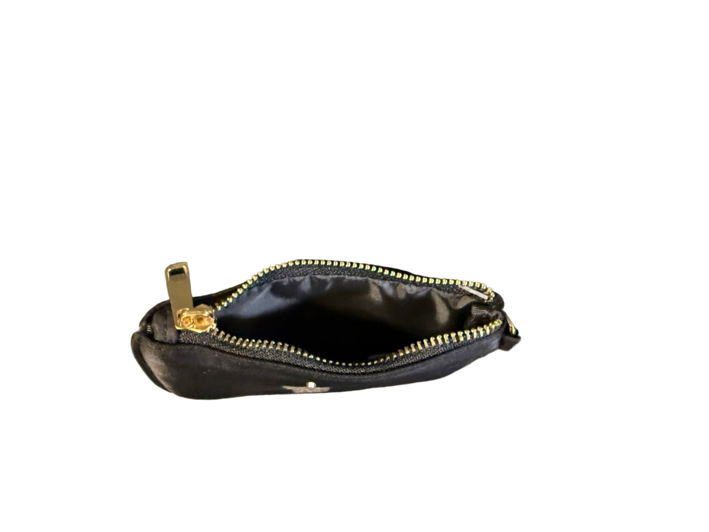 Black Coin/ID purse with a leopard print water tumbler bottle design on the front and attached D-ring chain Roxzell