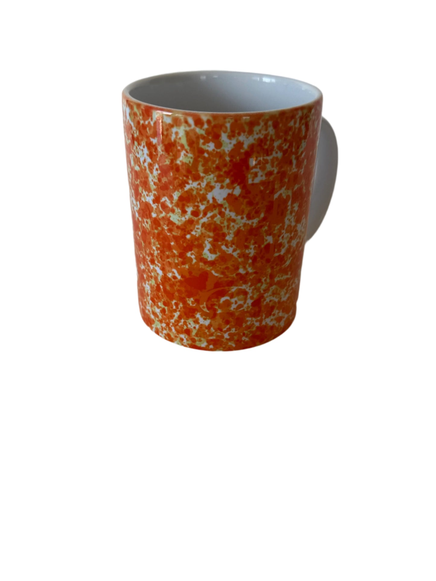 Coffee/Tea Mug - Orange and White Paint Splatter