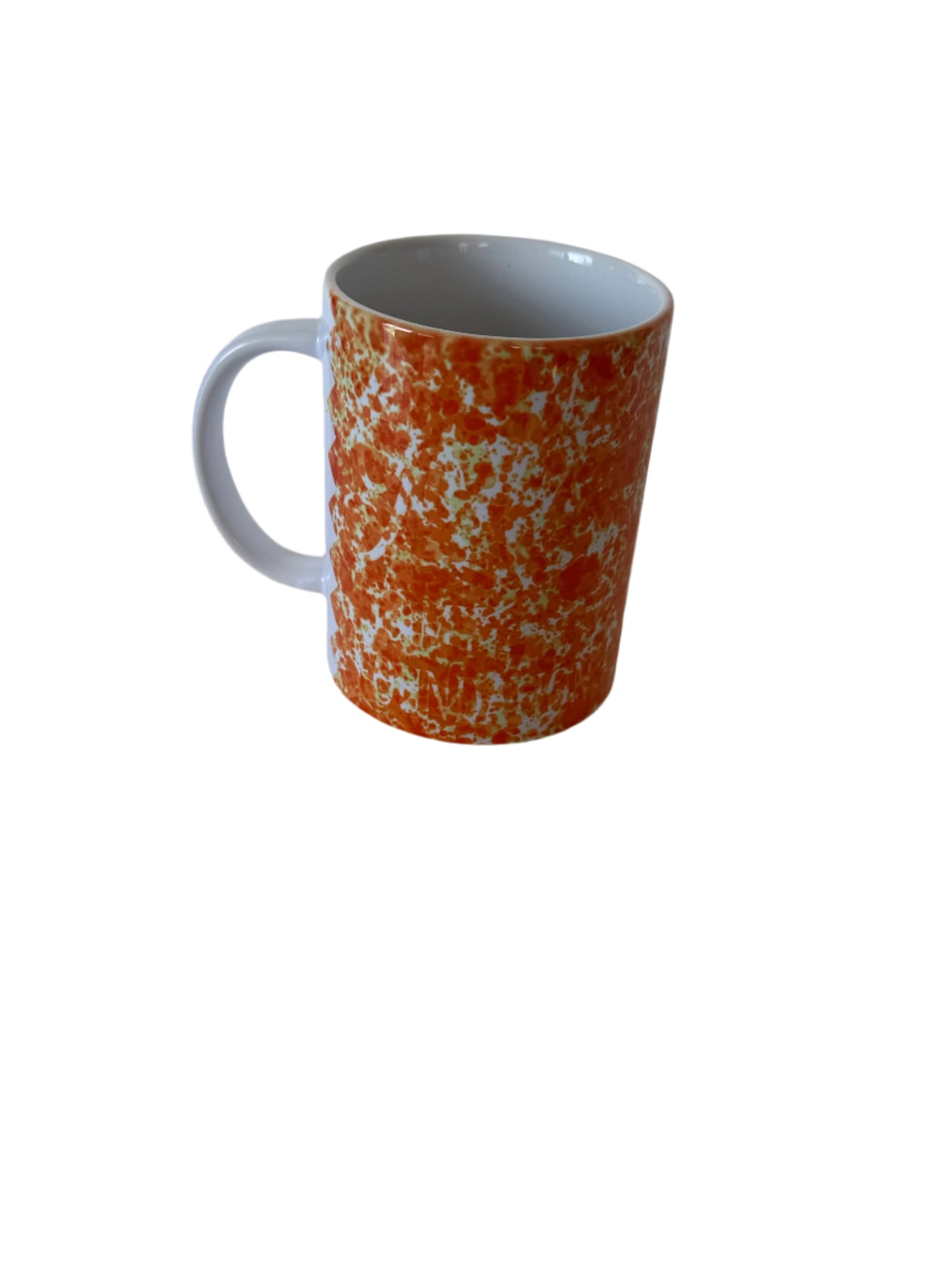 Coffee/Tea Mug - Orange and White Paint Splatter