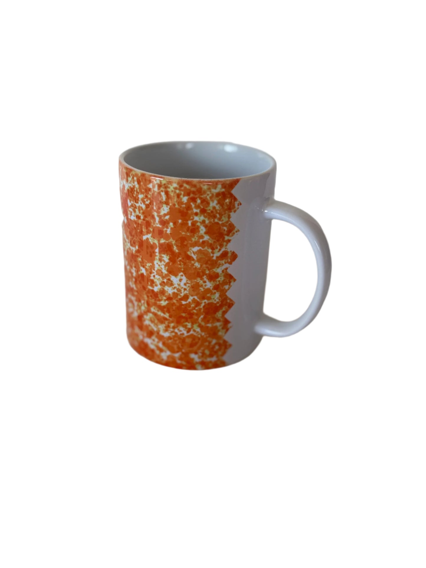 Coffee/Tea Mug - Orange and White Paint Splatter