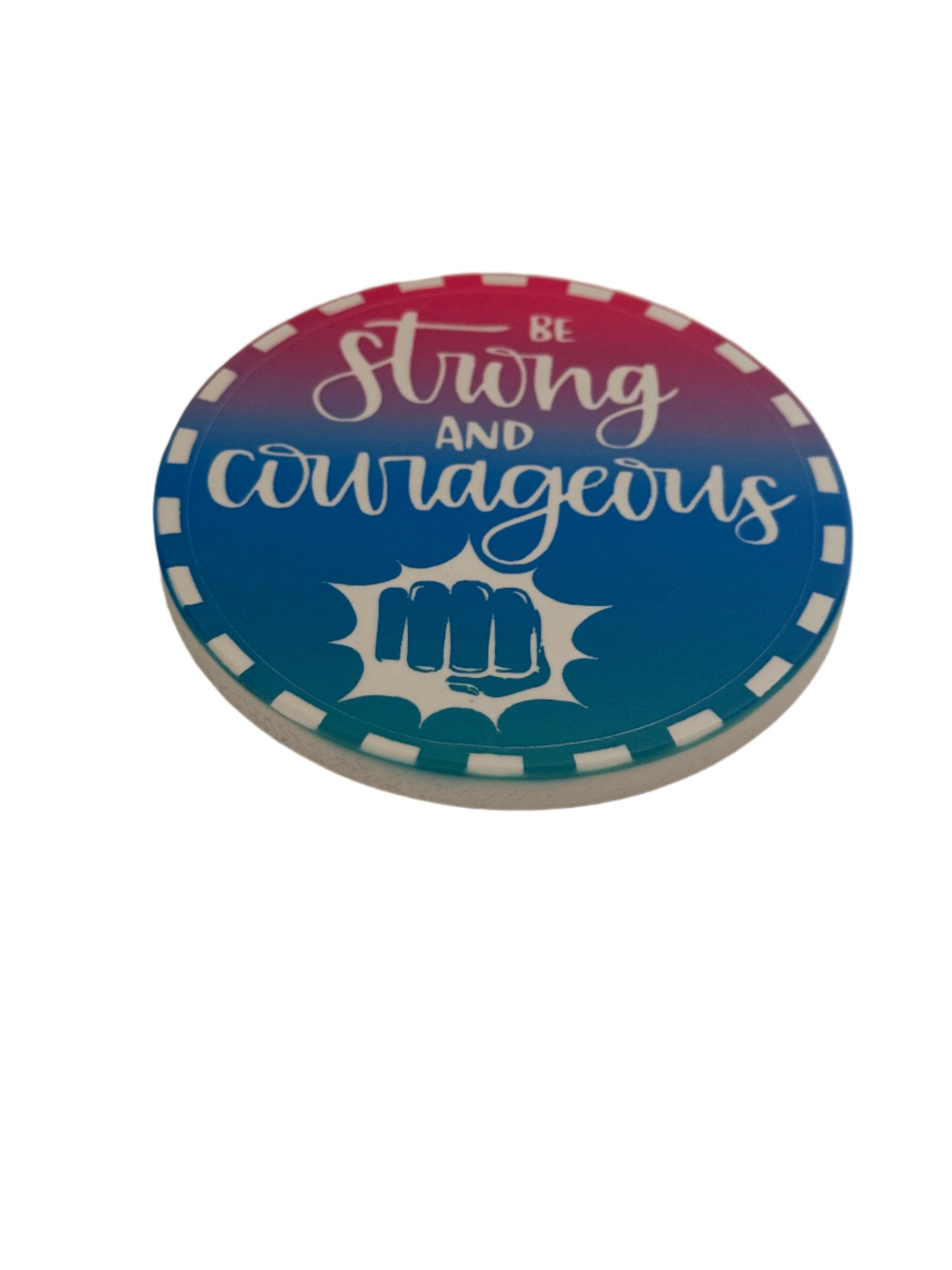"Be Strong and Courageous" - Kitchen Coaster