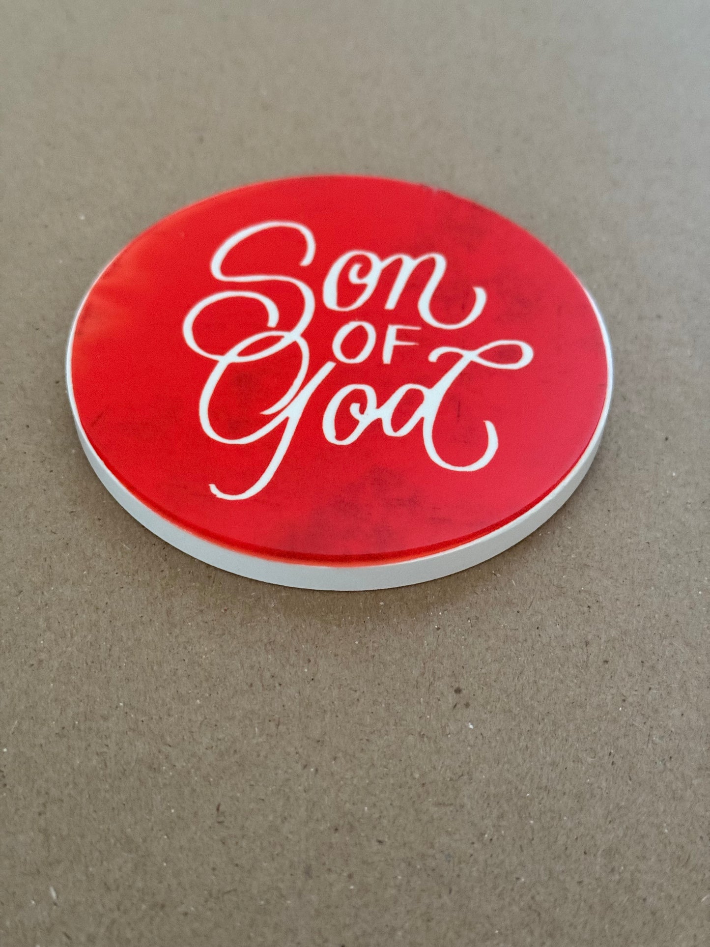 Red "Son of God" Drink Coaster