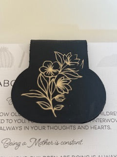 Leather Bookmark - Gold Flower