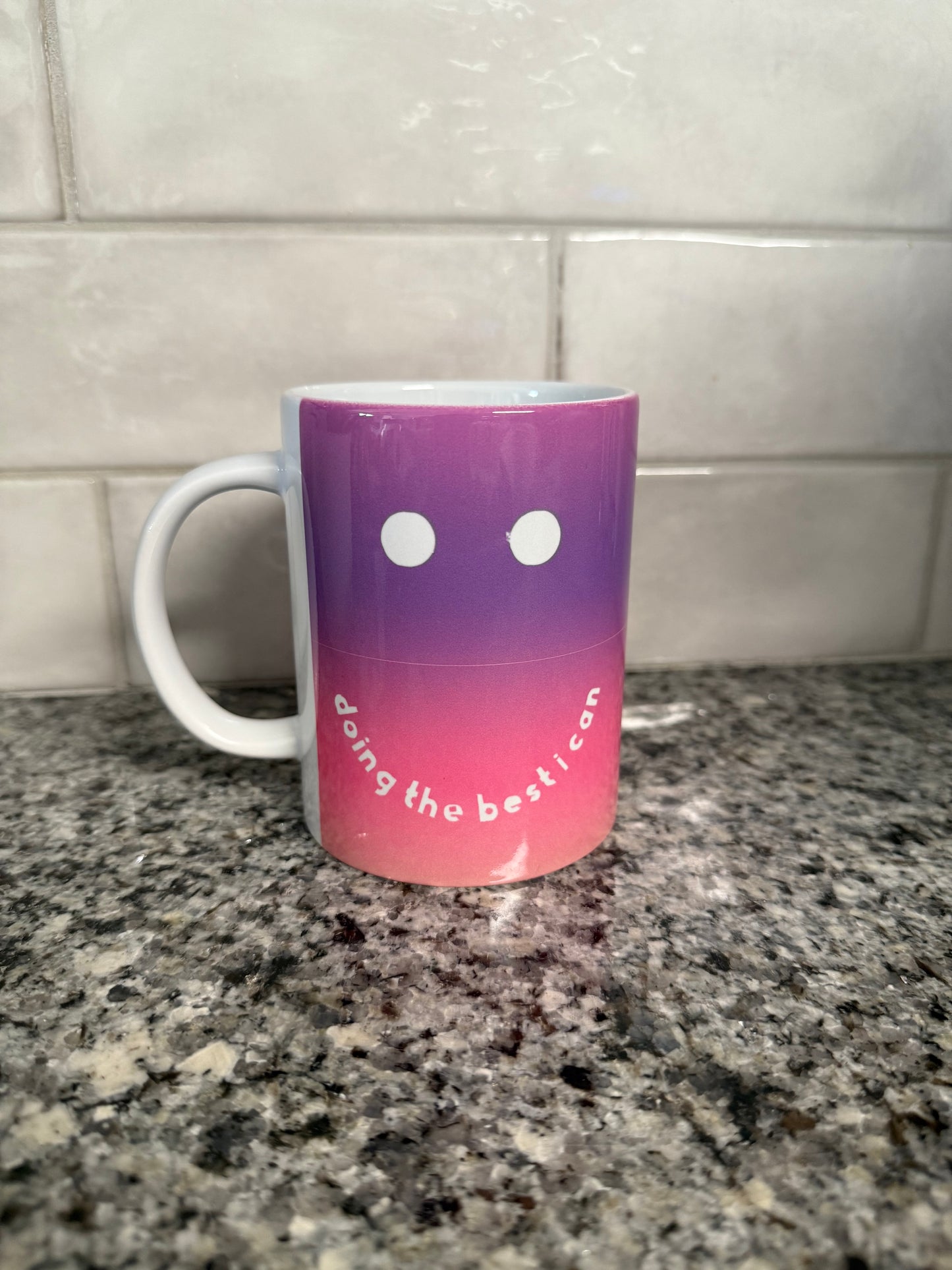 Coffee/Tea Mug - Smiley Face (Purple and Pink)
