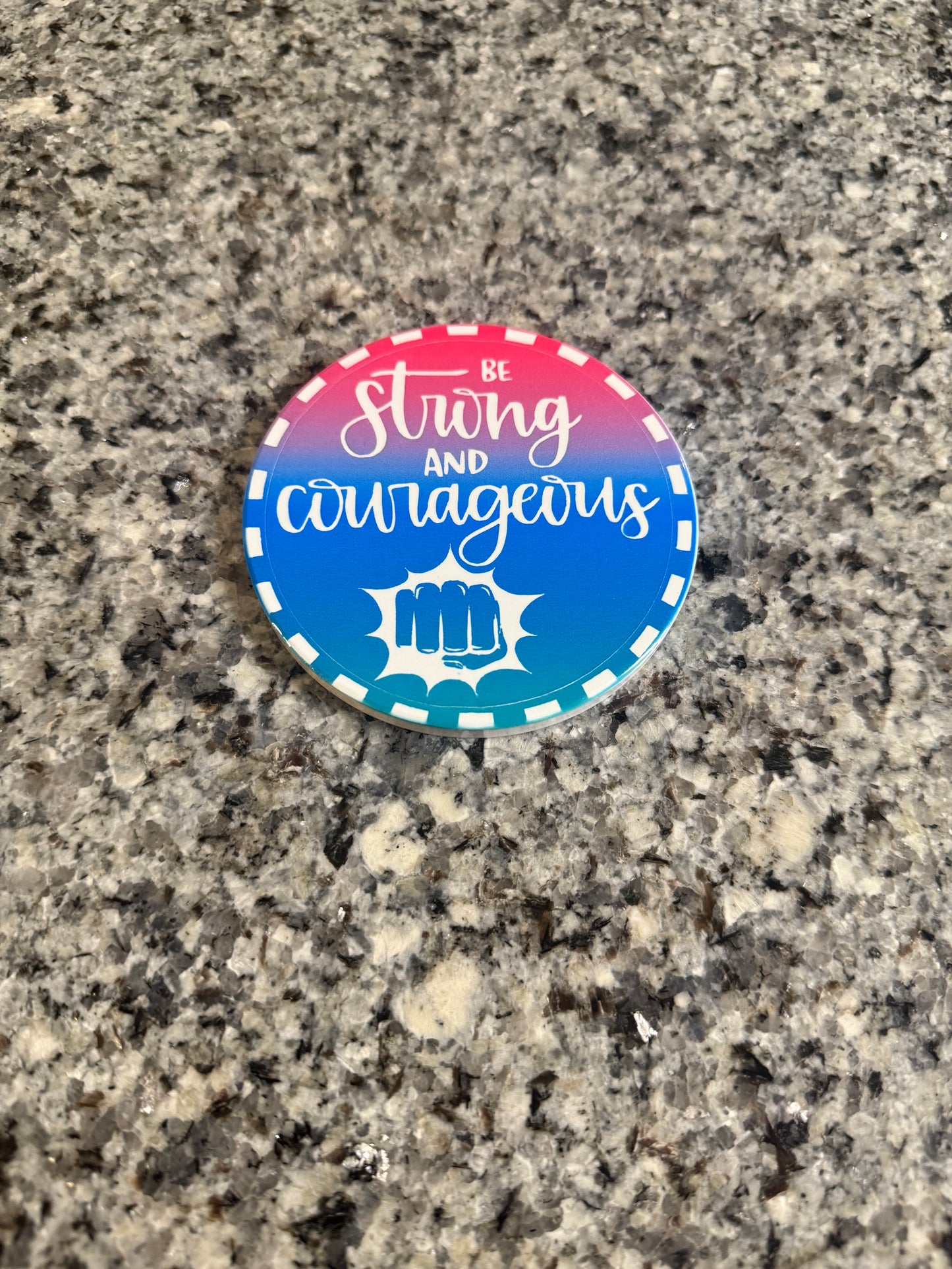 "Be Strong and Courageous" - Kitchen Coaster