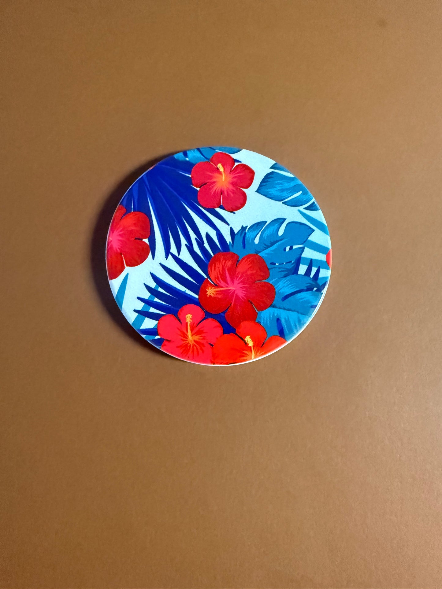 Kitchen Coaster with Tropical Flowers
