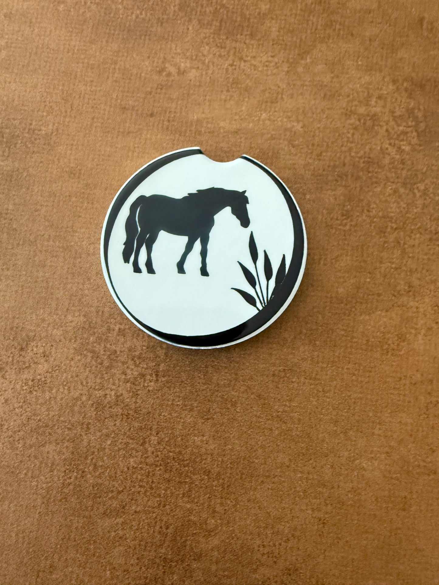 Round Horse Design Car Coaster