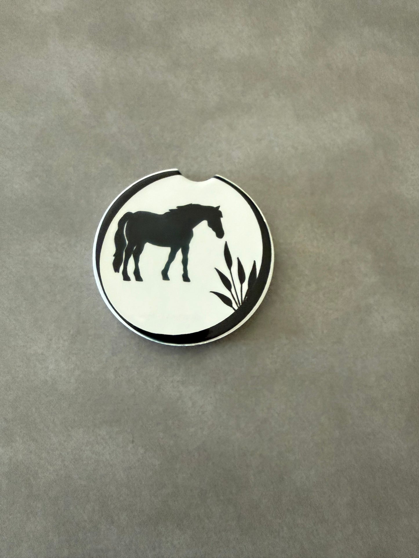 Round Horse Design Car Coaster