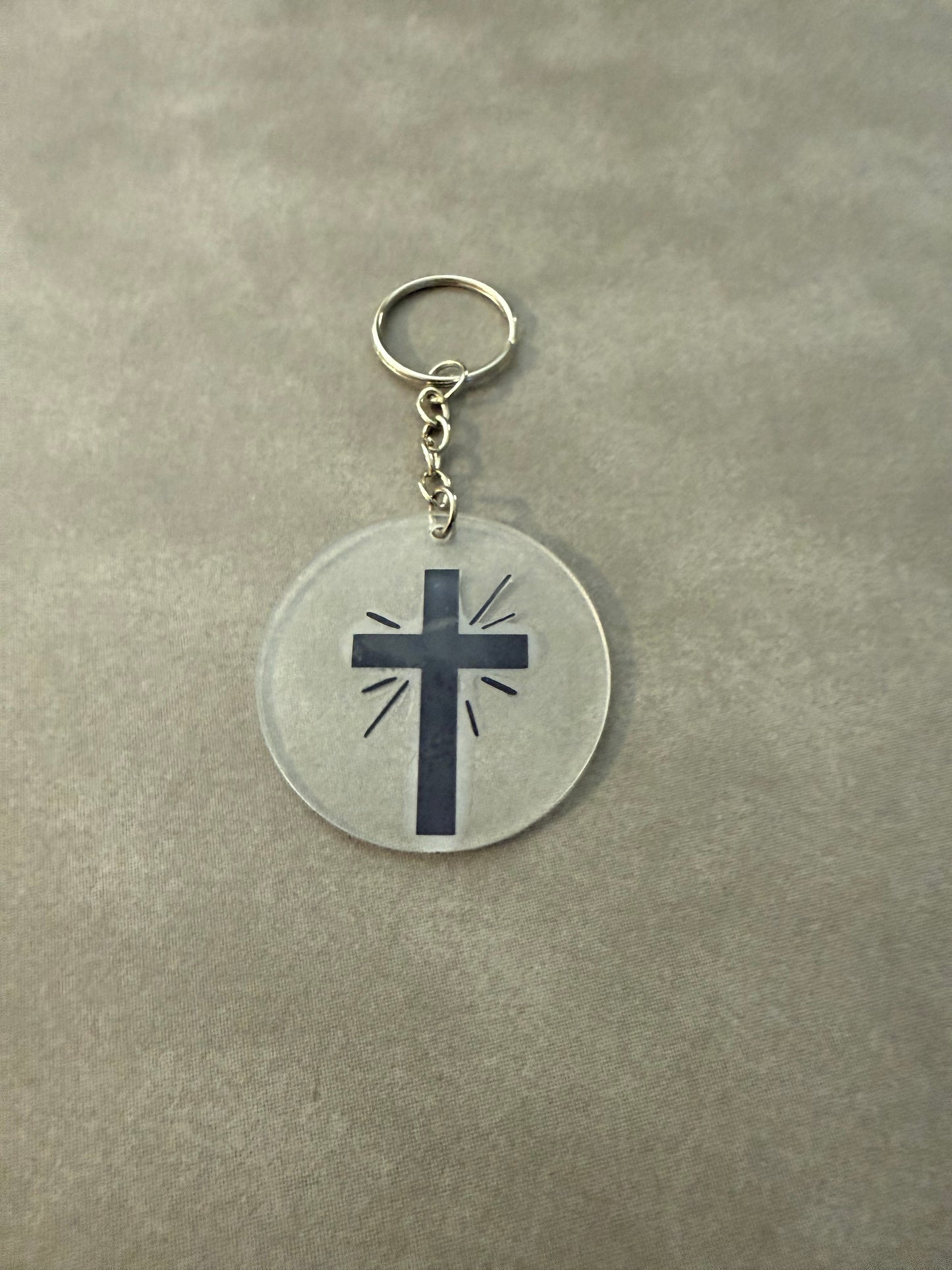 Acrylic Keychain - Black Cross
