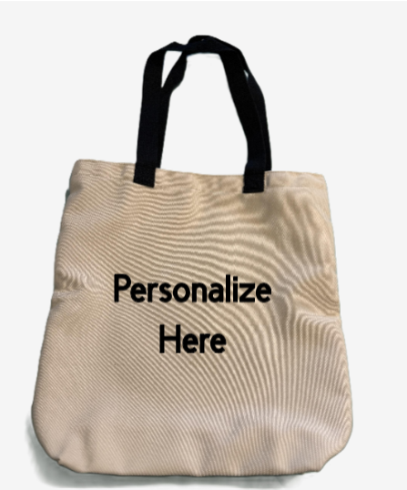 Beige Canvas Tote with Geometric Red Heart – Valentine’s Day Gift Bag