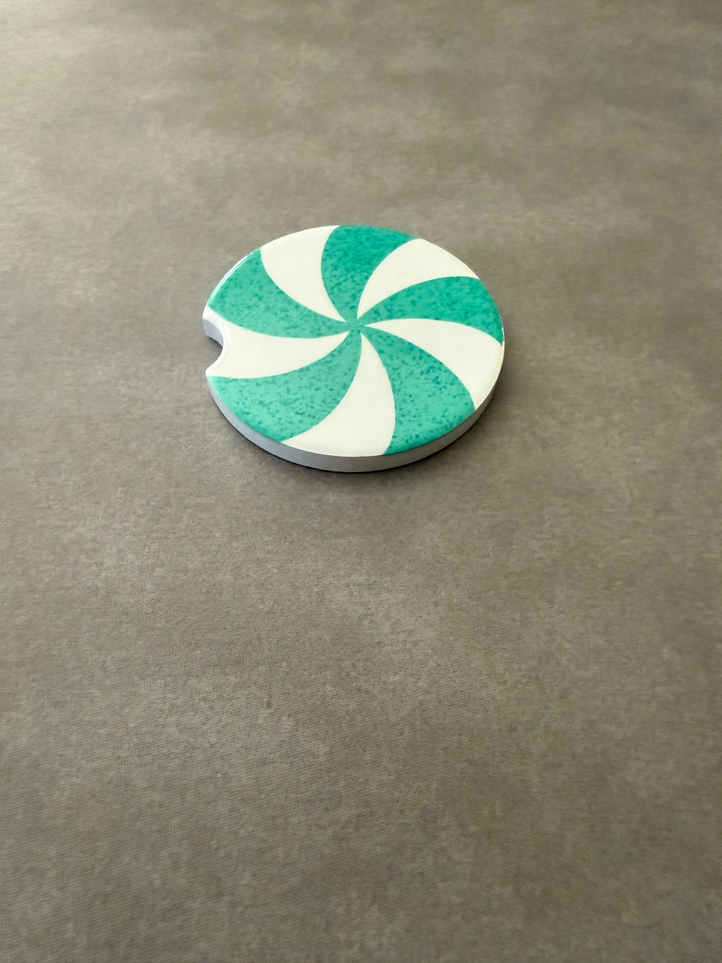 Green and White spin wheel design car coaster Roxzell