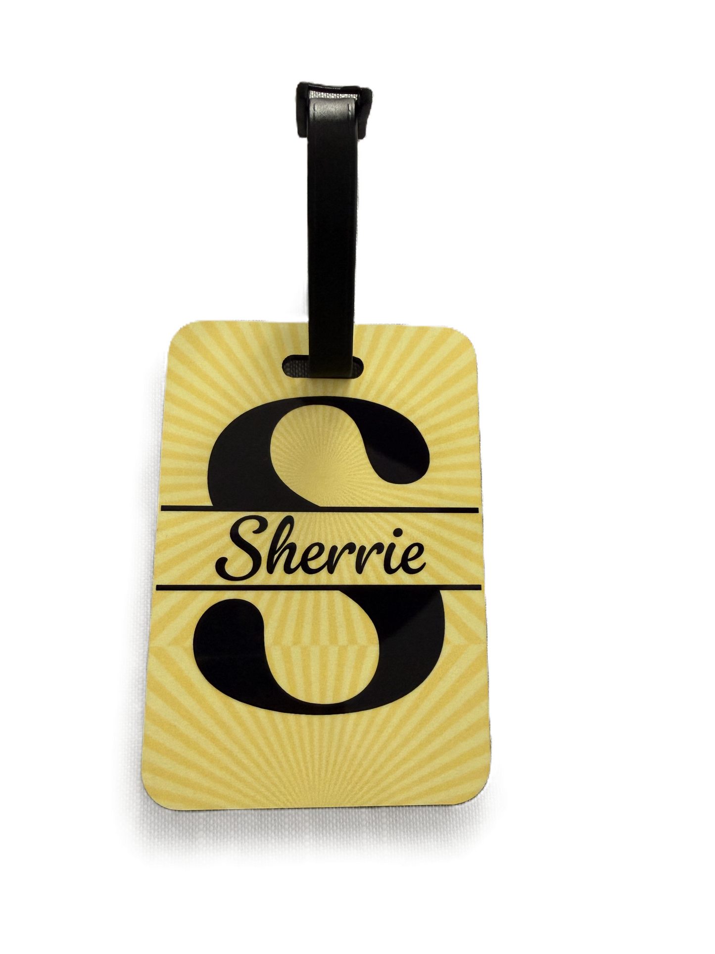 Personalized Yellow Luggage Tag – Name "Sherrie"