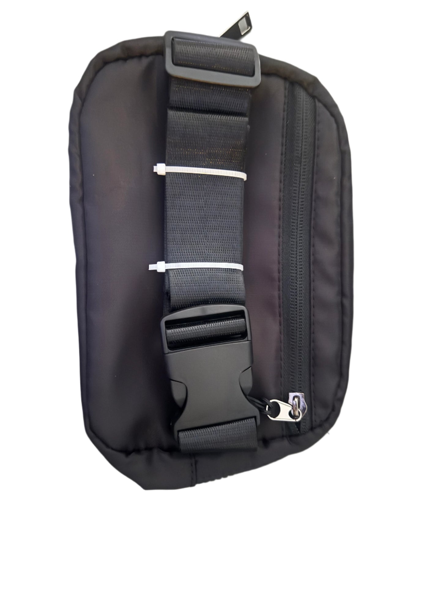 Football themed black fanny pack image of back view Roxzell