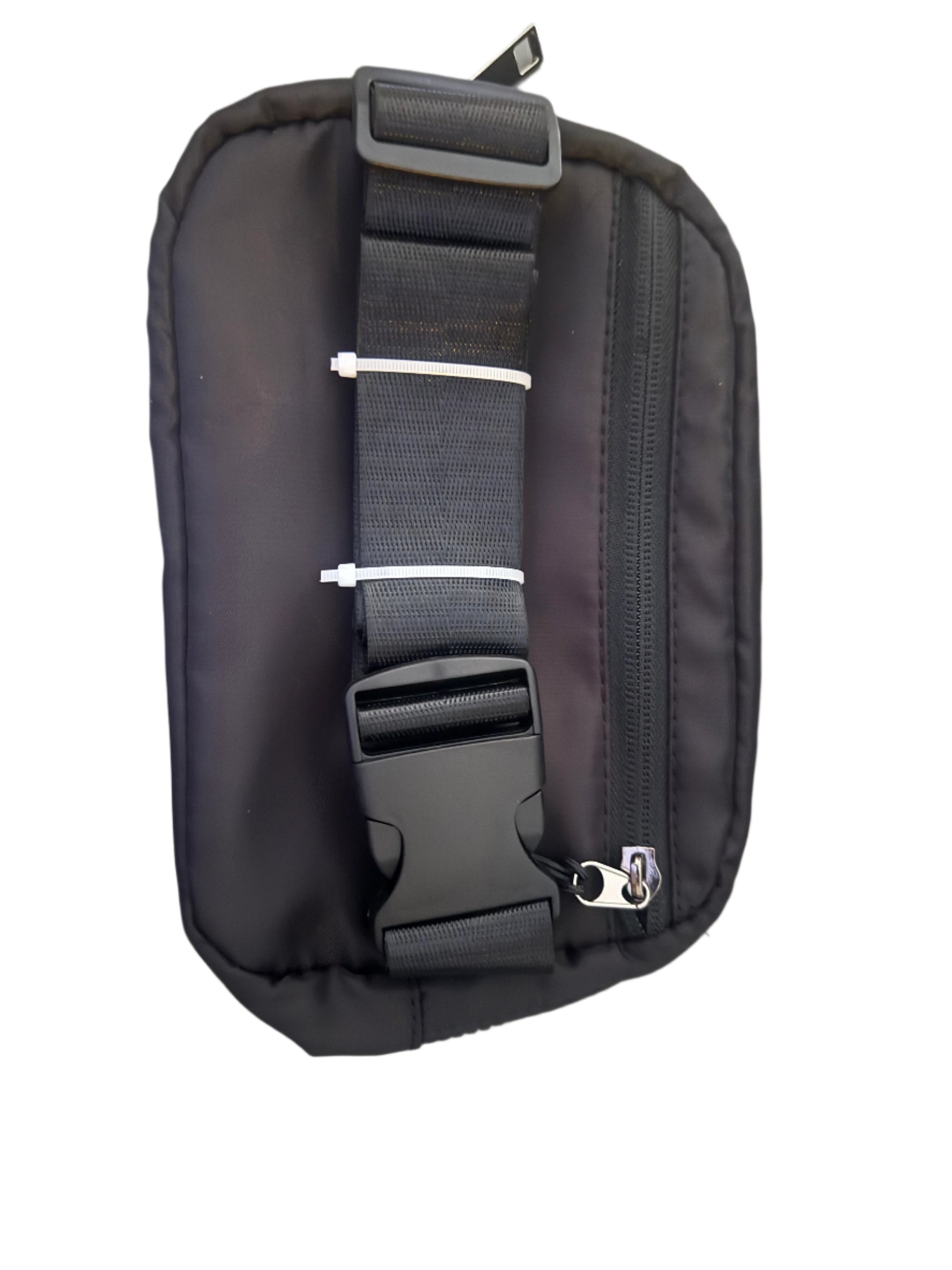 Football themed black fanny pack image of back view Roxzell