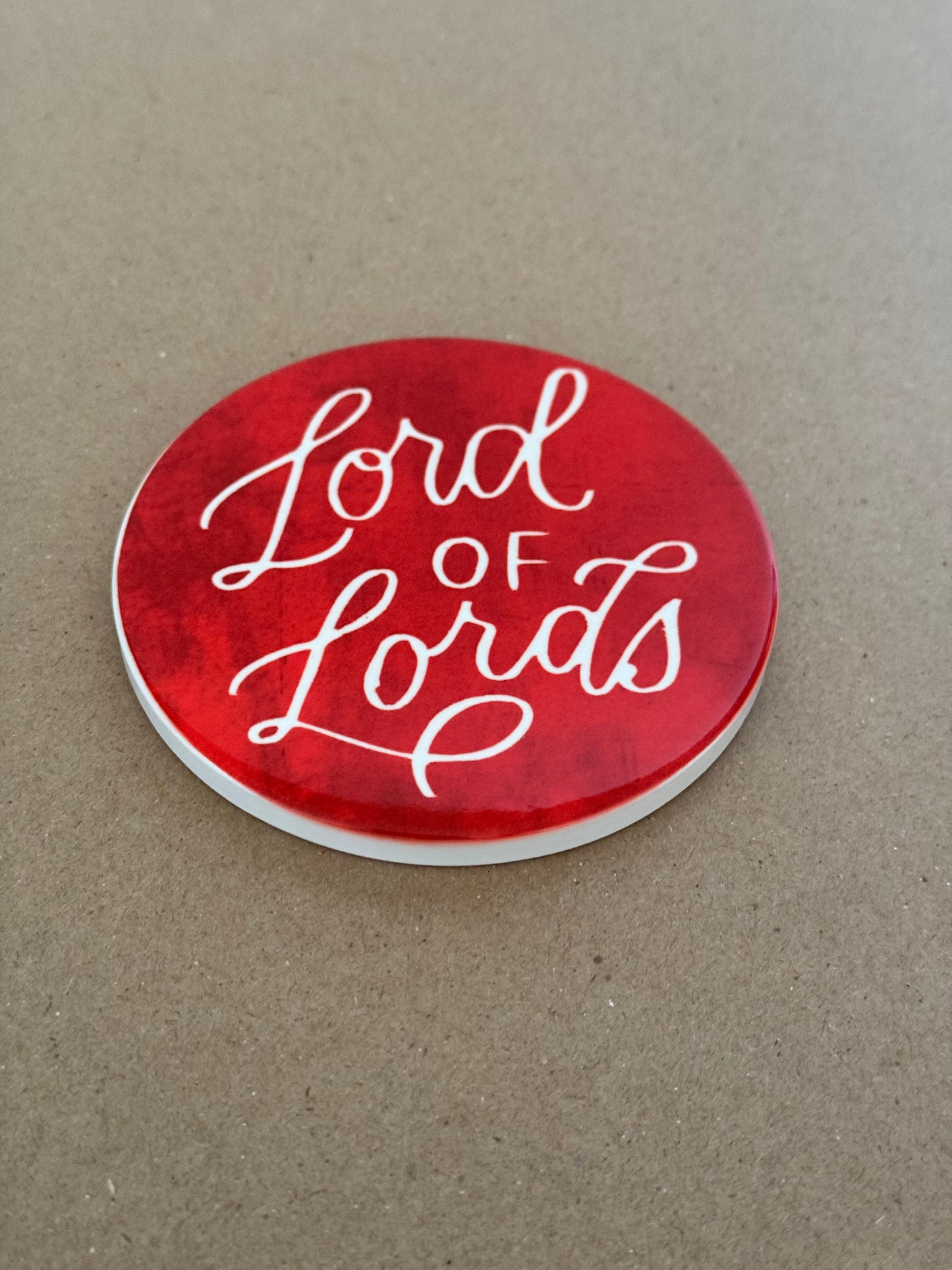 Red "Lord of Lords" Drink Coaster
