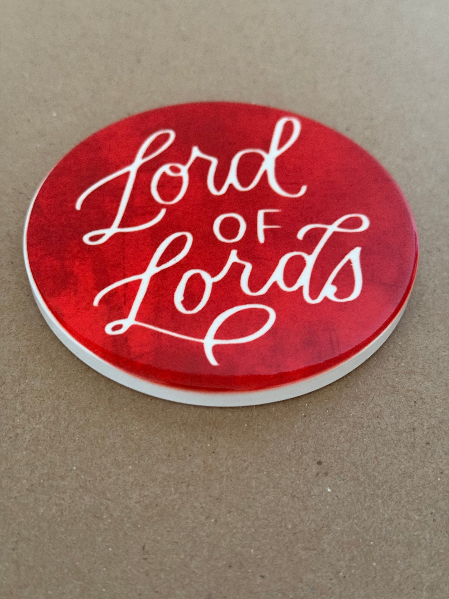 Red "Lord of Lords" Drink Coaster