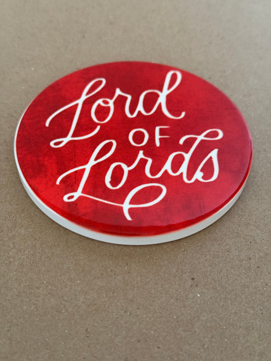 Red "Lord of Lords" Drink Coaster