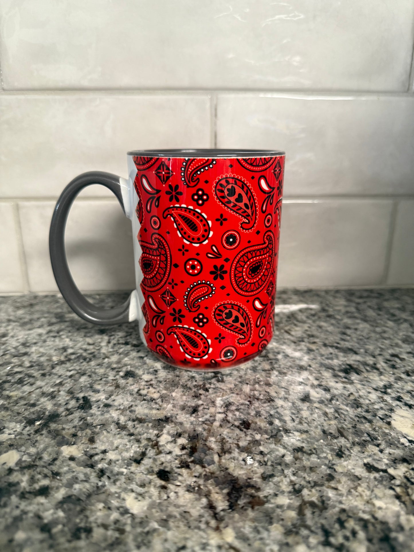 Coffee/Tea Mug - Red Bandana Print