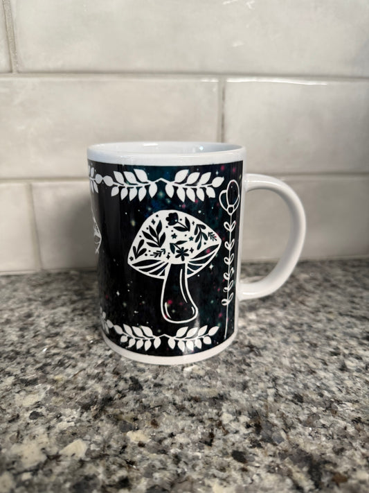 Coffee/Tea Mug - Mushrooms and Flowers