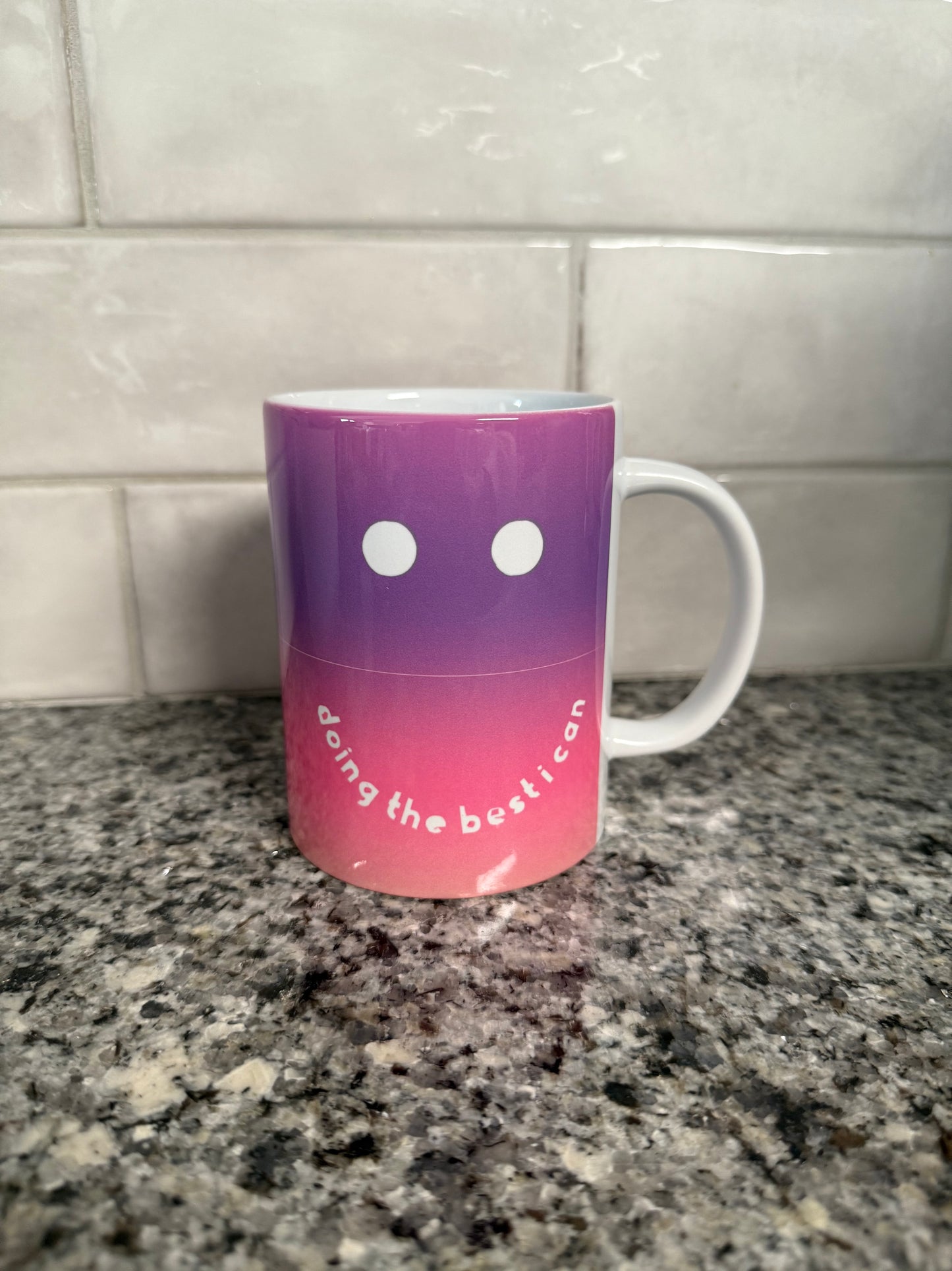 Coffee/Tea Mug - Smiley Face (Purple and Pink)