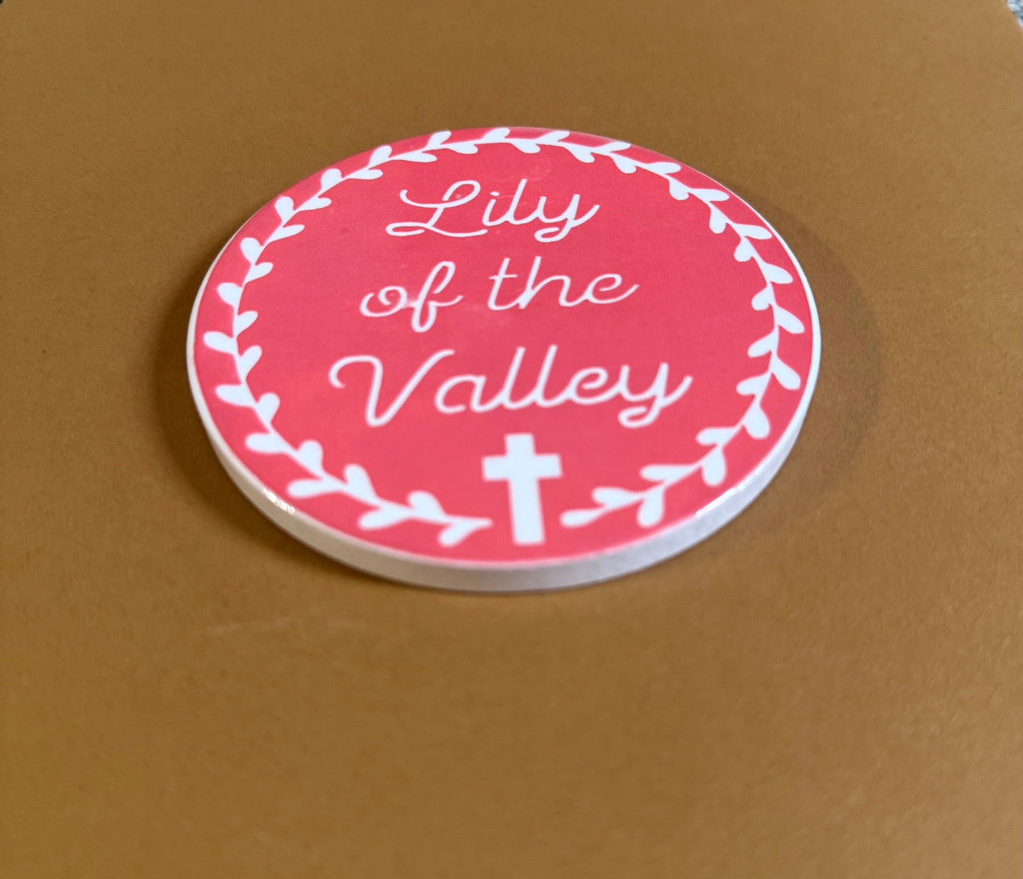 Peach "Lily of the Valley" Drink Coaster