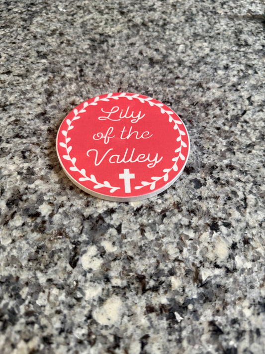 Peach "Lily of the Valley" Drink Coaster