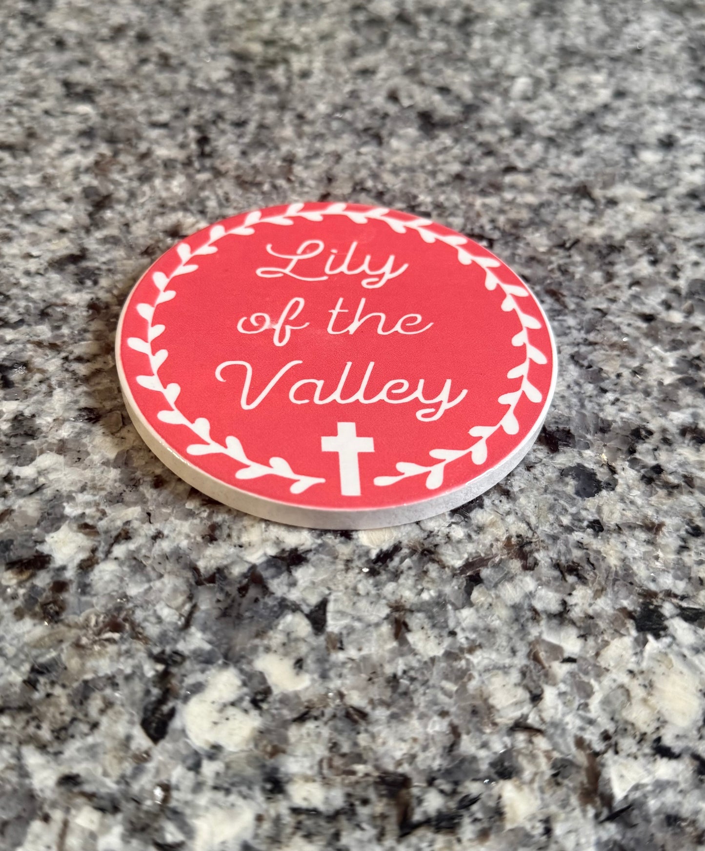 Peach "Lily of the Valley" Drink Coaster