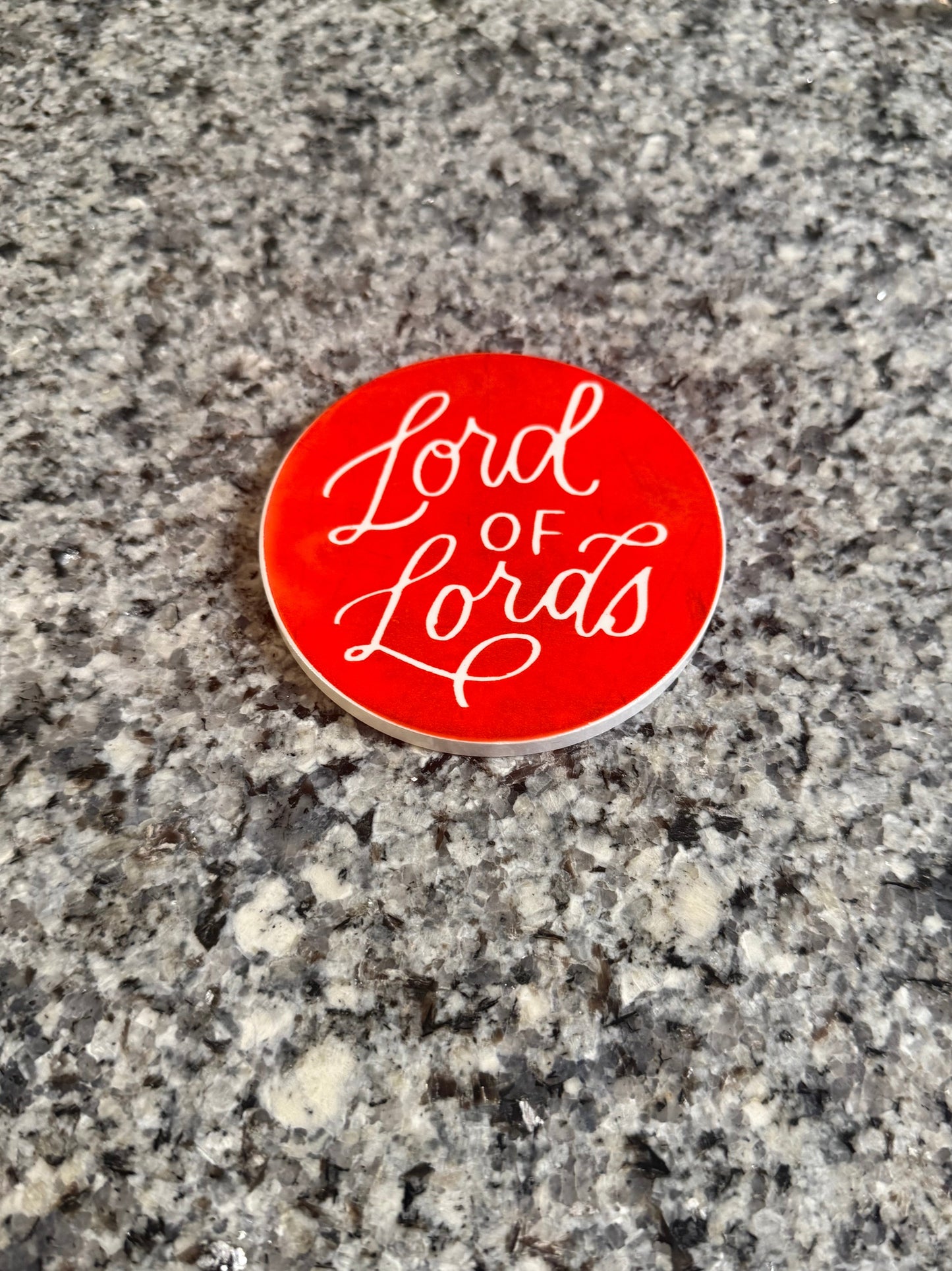 Red "Lord of Lords" Drink Coaster