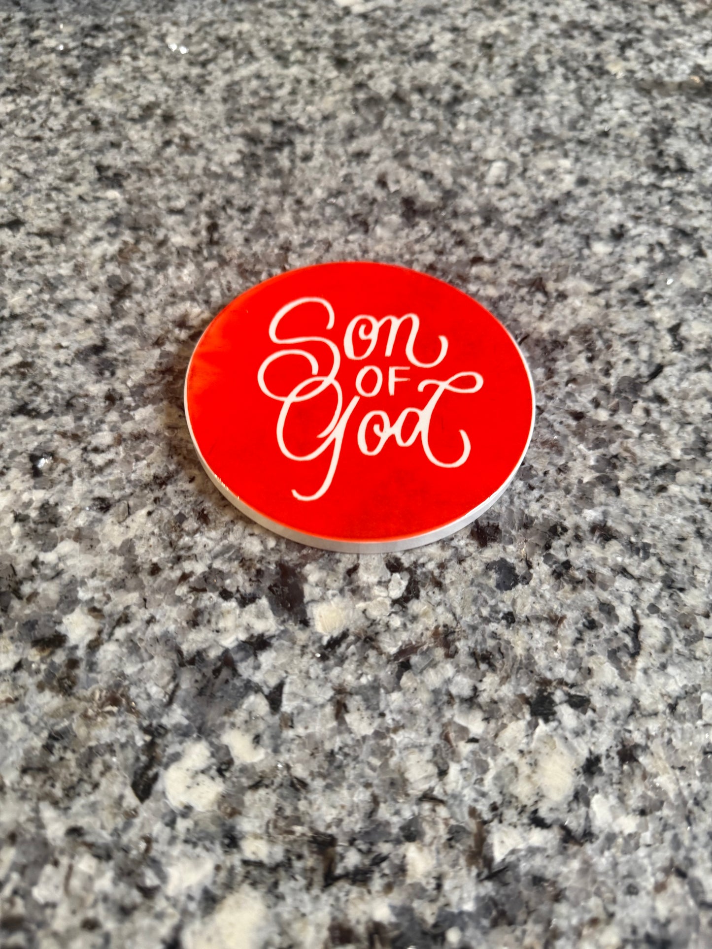 Red "Son of God" Drink Coaster