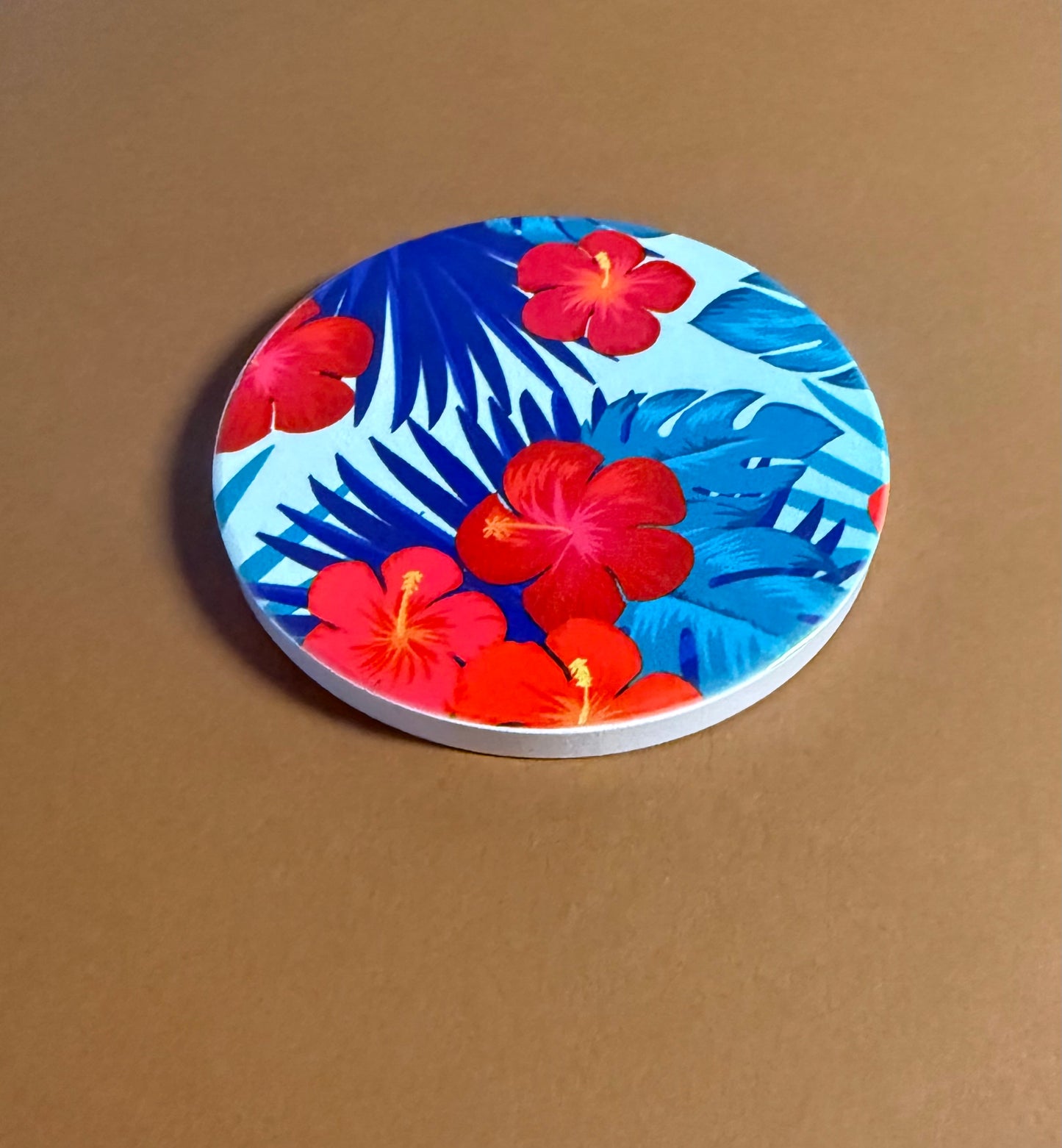 Kitchen Coaster with Tropical Flowers