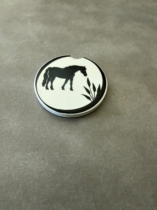 Round Horse Design Car Coaster