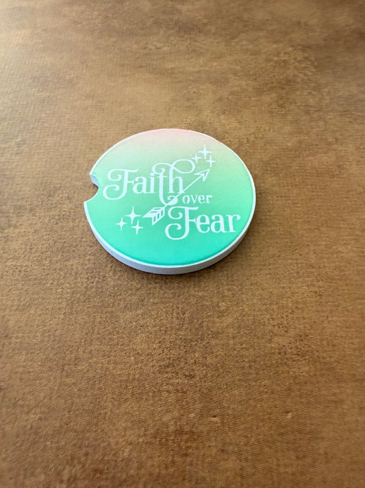 Car Coaster - "Faith over Fear"
