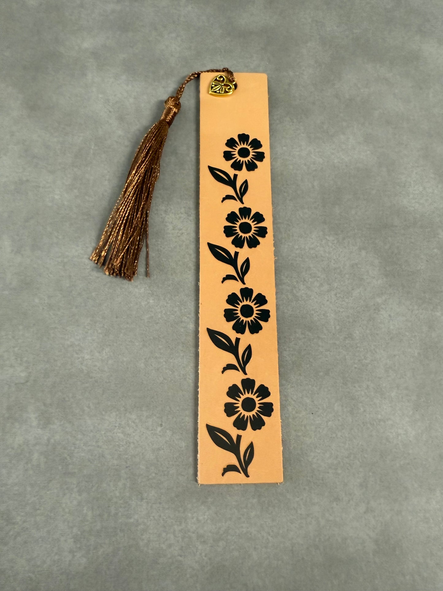 Tan Leather Bookmark (Vine)