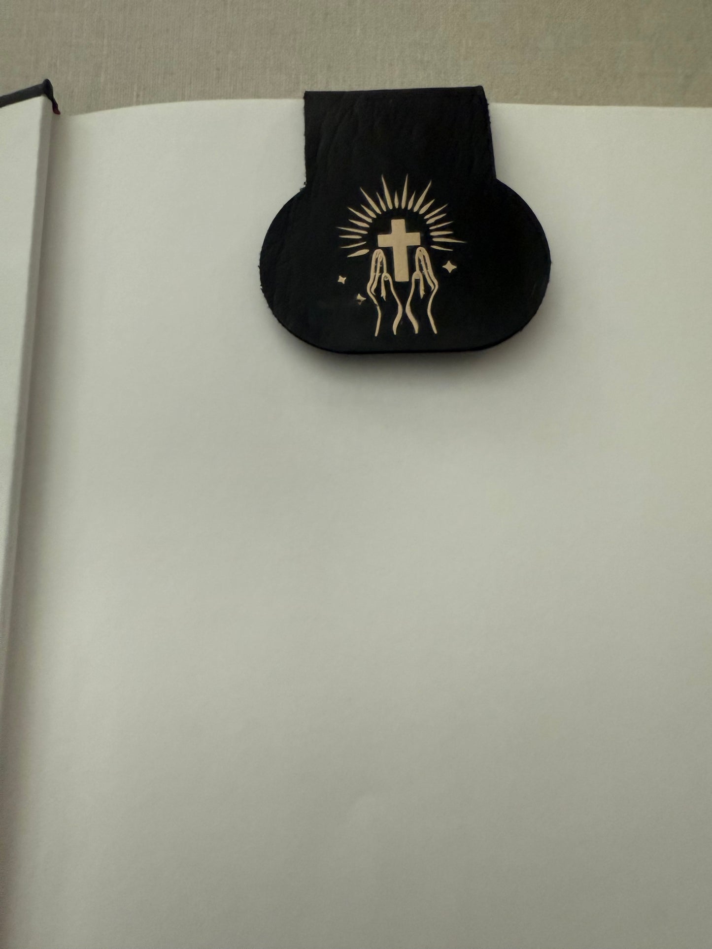 Leather Bookmark - Cross