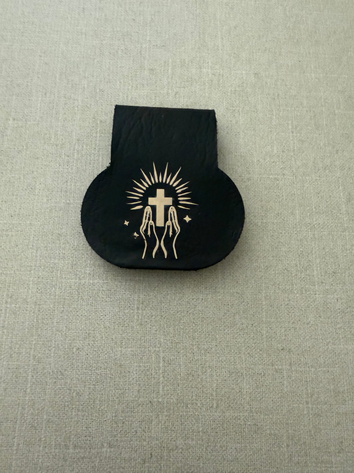 Leather Bookmark - Cross