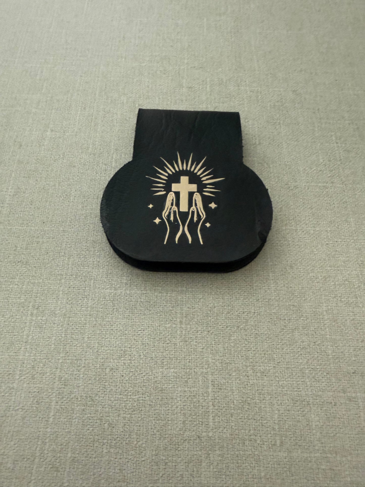 Leather Bookmark - Cross