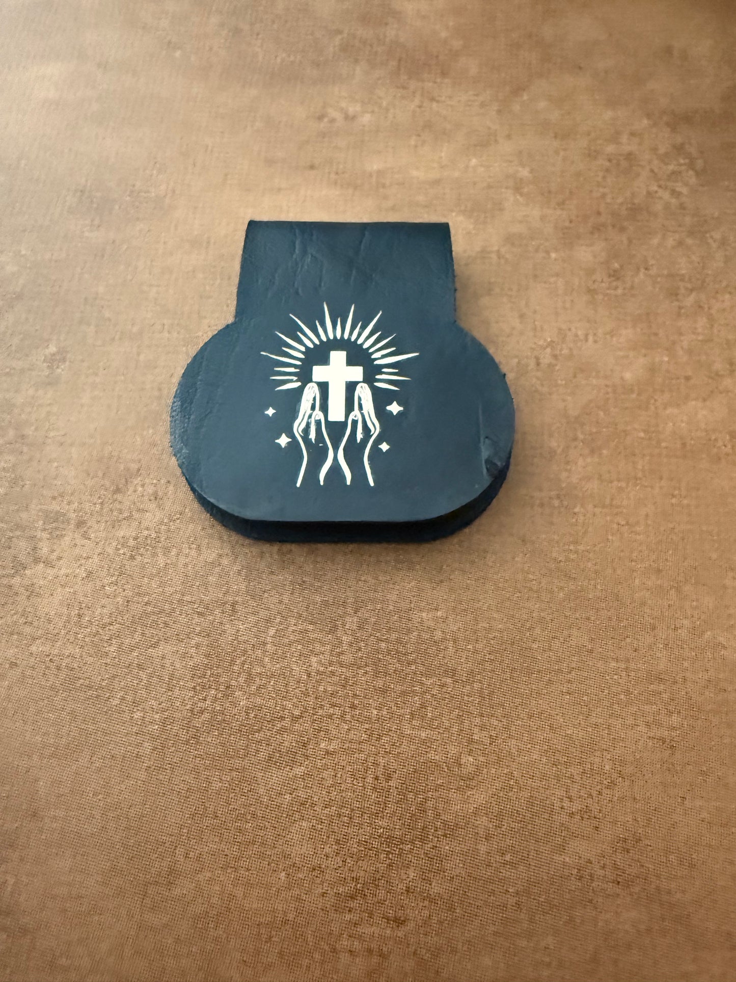 Leather Bookmark - Cross
