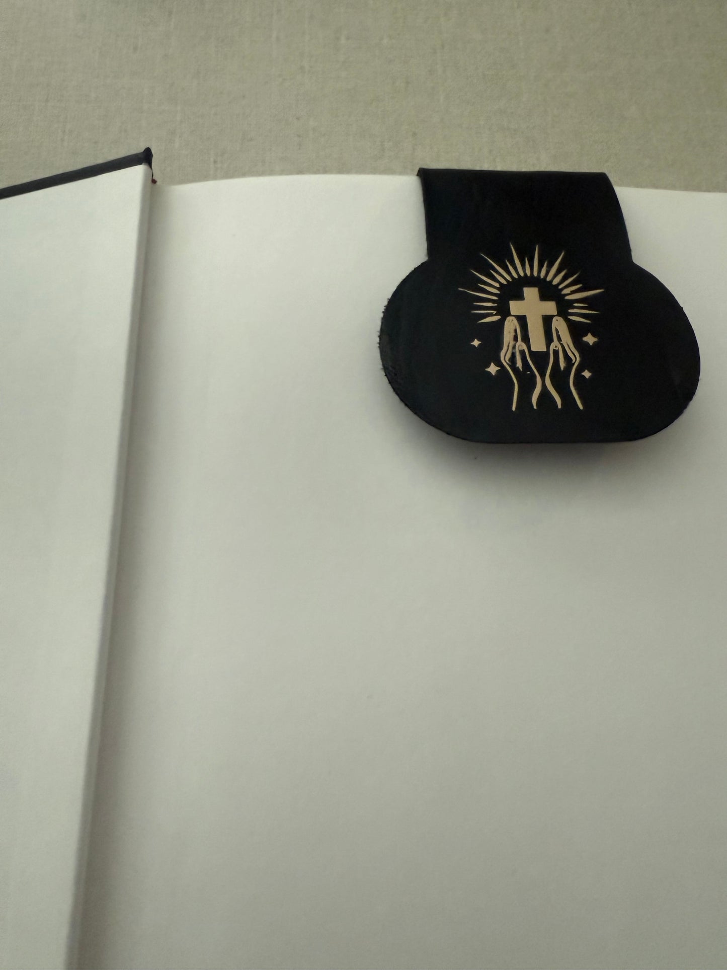 Leather Bookmark - Cross