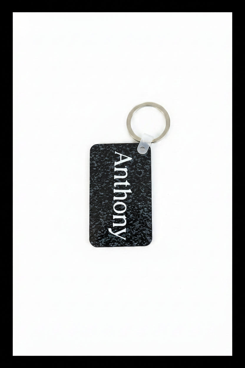 Personalized Anthony keychain with white name print