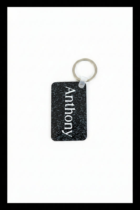 Personalized Anthony keychain with white name print