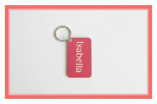 Personalized Isabella keychain with white name print