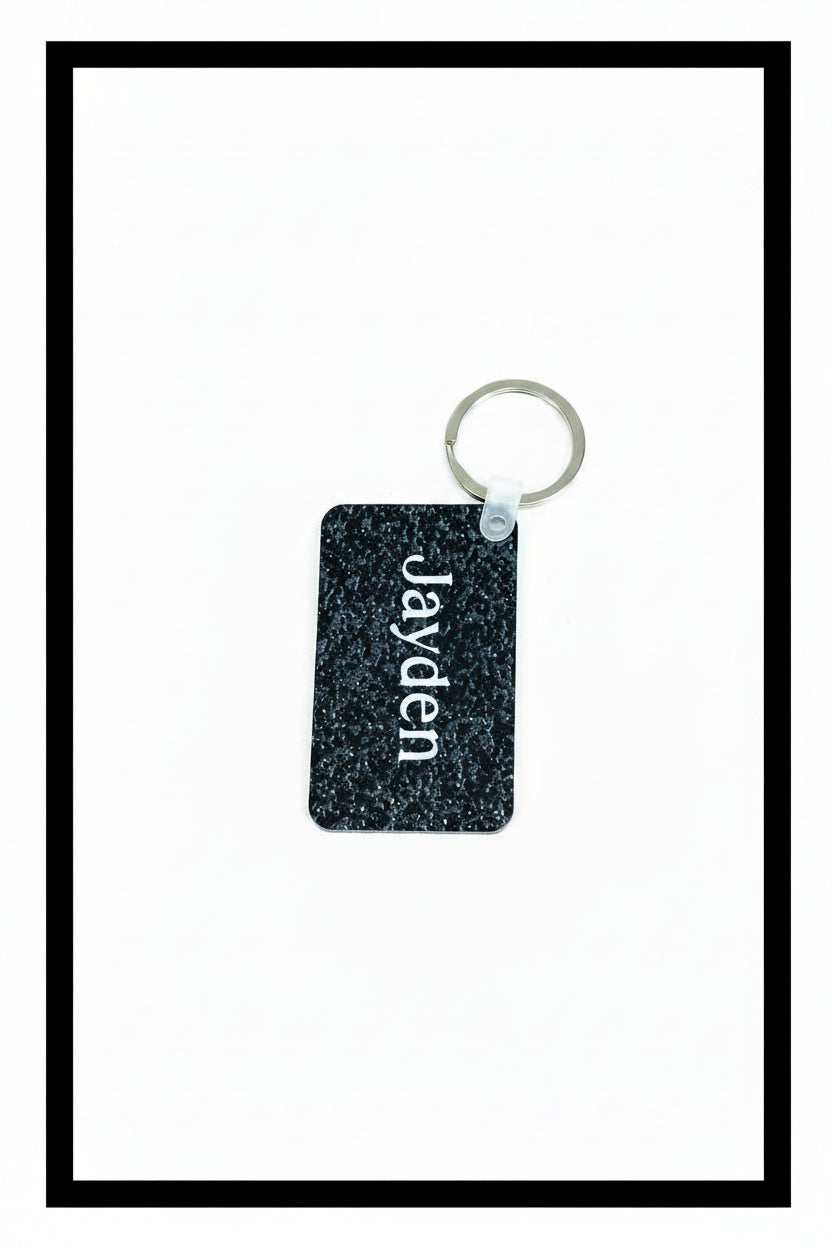 Personalized Jayden keychain with white name print