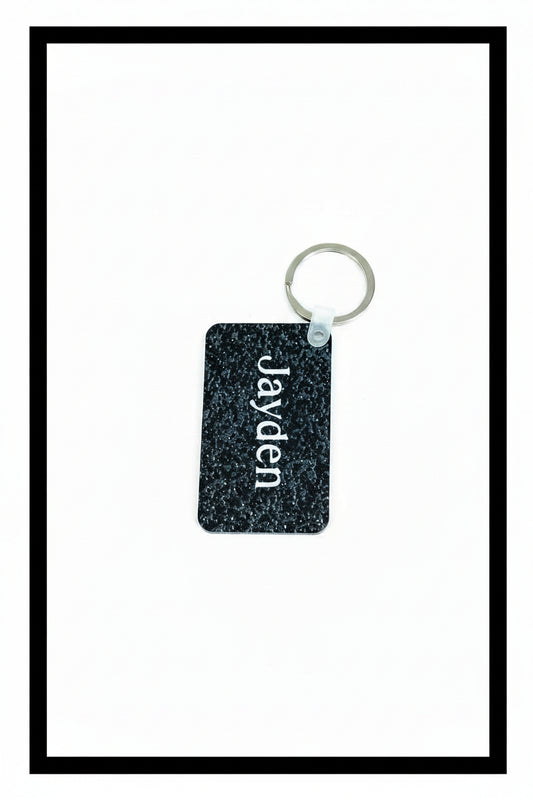 Personalized Jayden keychain with white name print