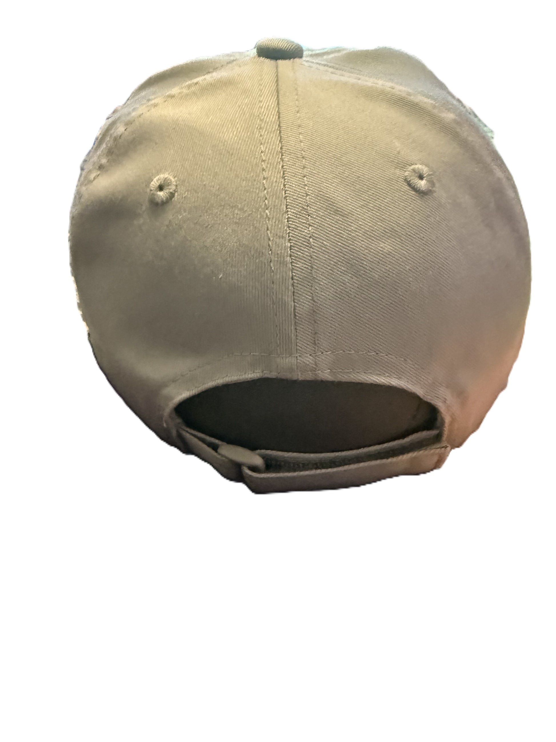 Back view of a gray baseball cap featuring a purple infinity heart design symbolizing eternal love and connection, adjustable strap and stitched ventilation holes. Roxzell