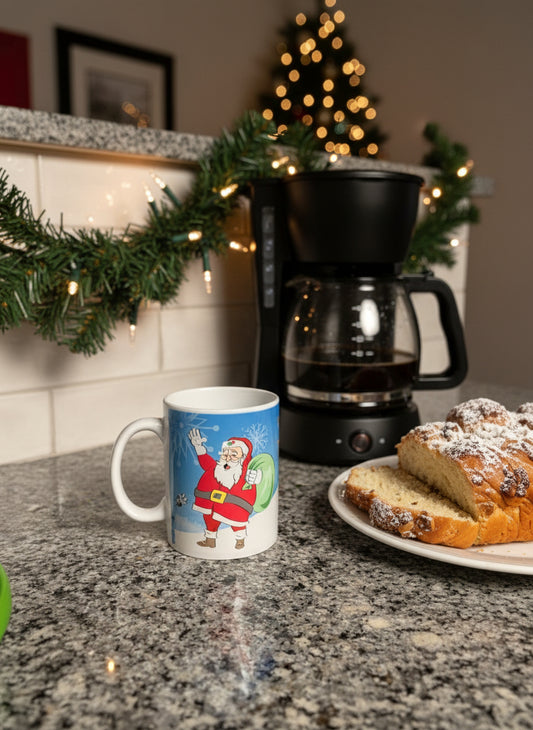 Santa Claus Christmas coffee mug, Roxzell