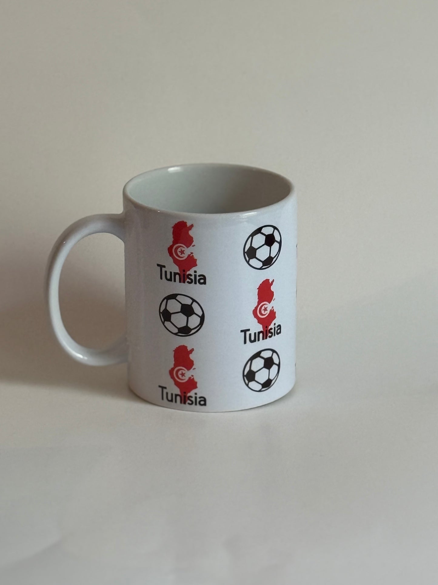 Tunisia Flag Soccer Mug – Ceramic Coffee Cup (12 oz)