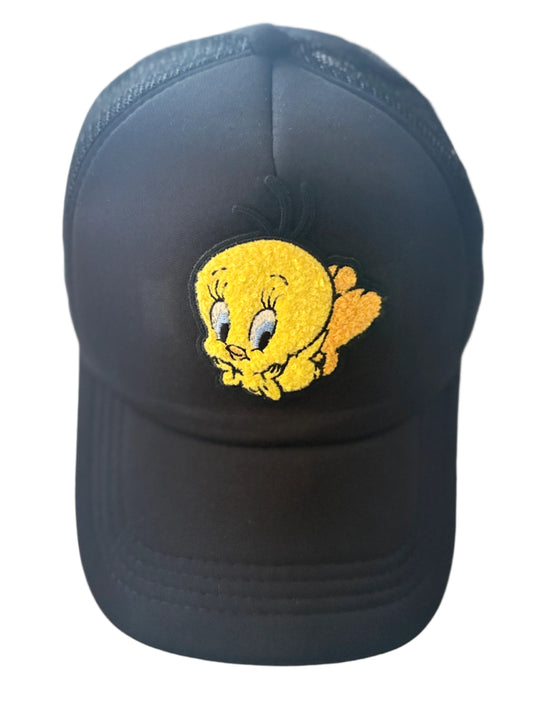 Black baseball cap with Tweety Bird patch on the front Roxzell